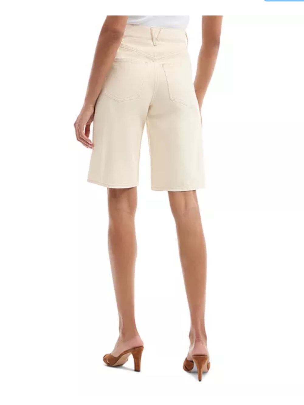 Veronica Beard Cream High-Rise Wide-Leg Bermuda Shorts - Picture 5 of 12